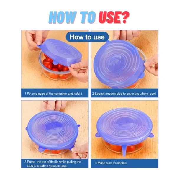 How to use 6Pcs Stretchable Reusable Bowl Covers Silicone