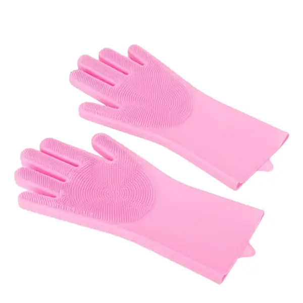 2Pcs Silicone Multifunctional Scrubber Gloves Dishes